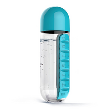 Load image into Gallery viewer, Water Bottle With Vitamin Box Organizer